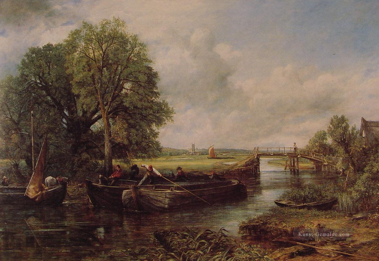 Blick auf die Stour in der Nähe von Dedham Romantischen Landschaft John Constable Stromen Ölgemälde